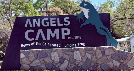 Angels Camp — Home of the Celebrated Jumping Frog monument