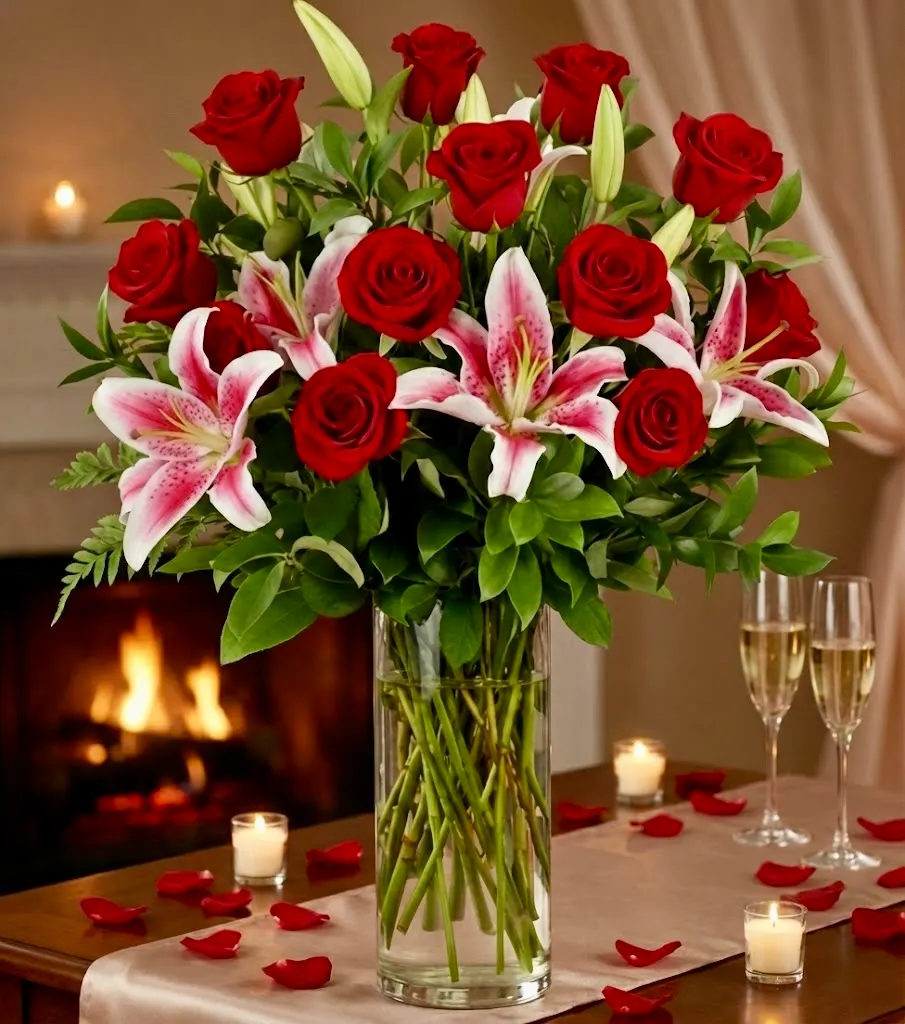 Red Roses & Stargazers