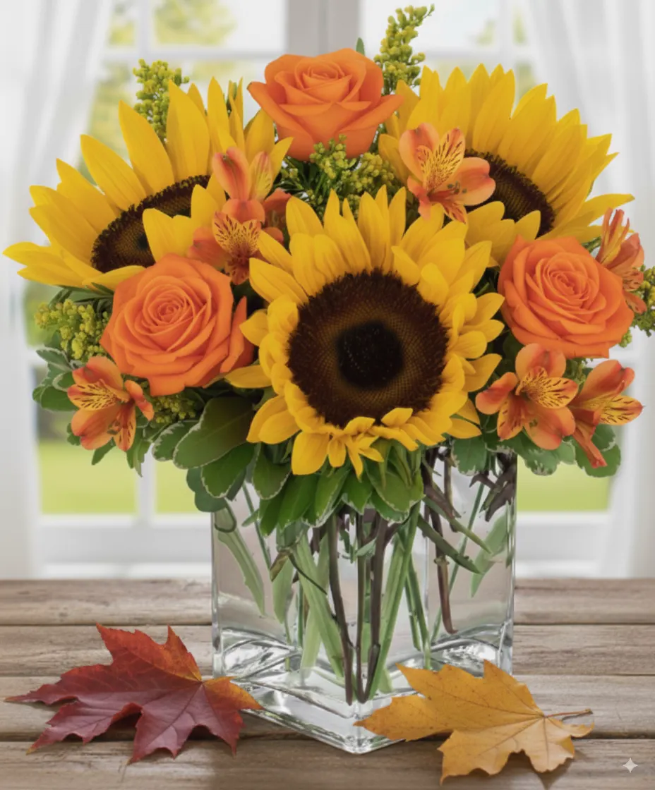 Sunflowers & Orange Roses